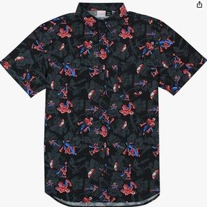Men’s spider man button down shirt size large worn once new condition